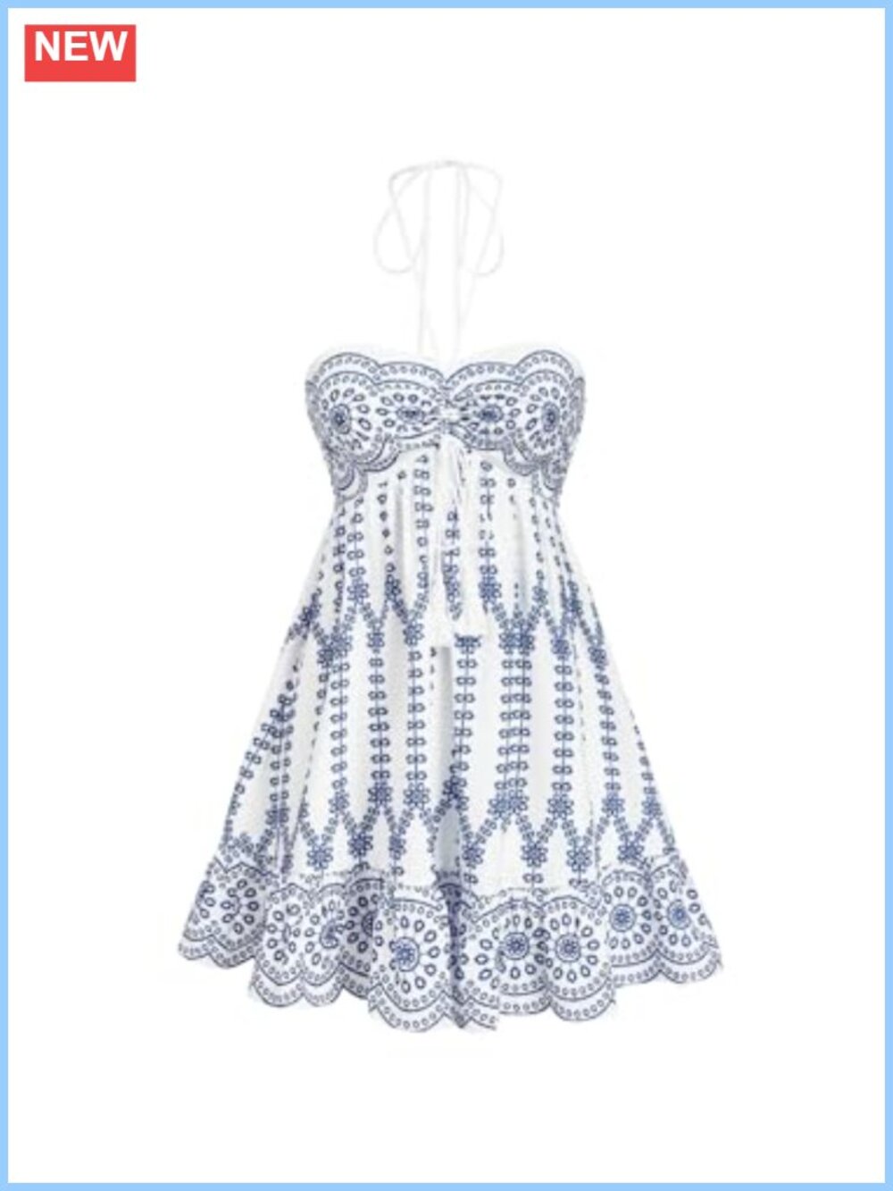 Boho Halter Mini Dress Sleeveless Backless High Waist Summer Casual Floral